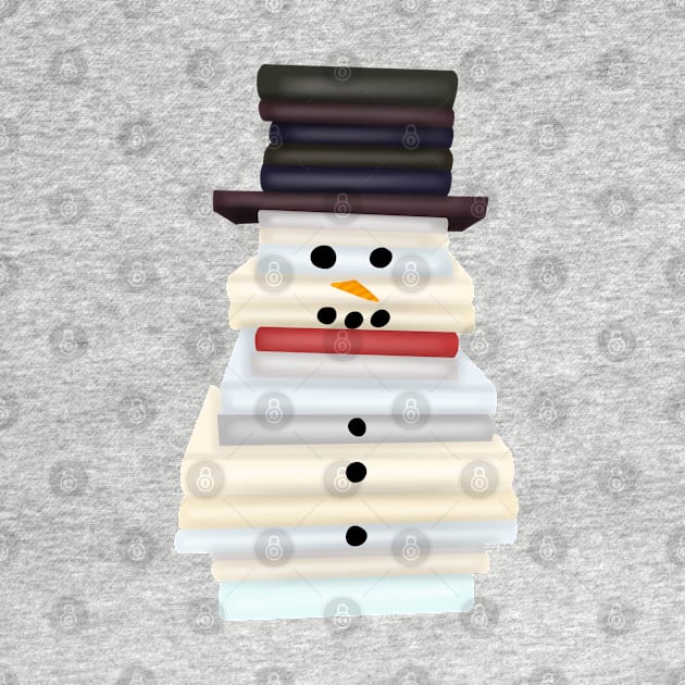 Christmas snowman made of books by Becky-Marie